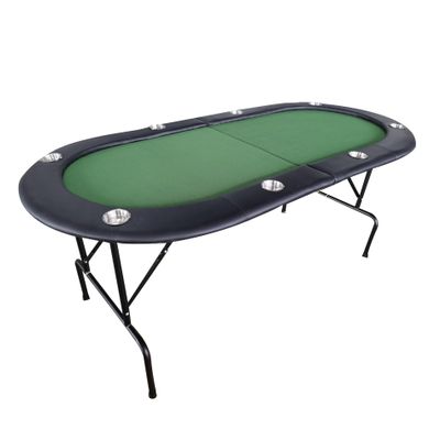 espidoo 73" Foldable Poker Table: 8 Player Game Table with Built-in Cup Holders & Smooth Playing Surface - No Assembly Required Folding Design for Home Game Nights & Parties