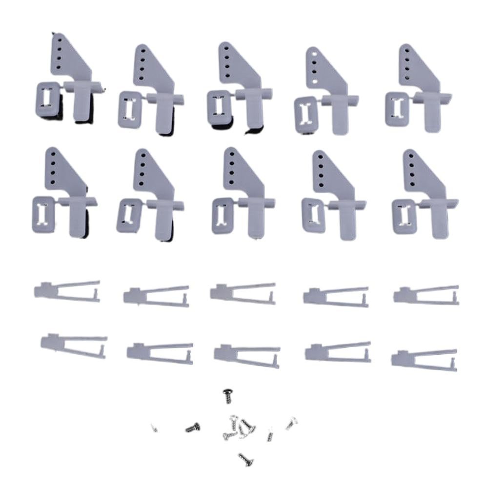10 Sets Medium Lock On Nylon Control Horn And Clevis 21mm Set Rudder Servo Ailerons Elevators For RC Fixed Wing Airplane Compatible With Drone Parts Quadcopter Models UAV Models
