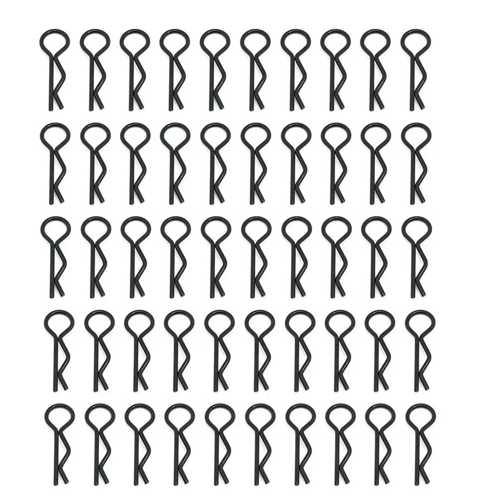 RC Repairs Components For 1/10 50PCS RC Car Parts Cars Shell Body Clips Pins Housing Latch R Buckles Fixed Crawler For Buggy Drift Model(Black)