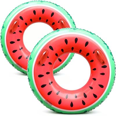 2PCS 47"+30" Fruit Floats for Adults Rings Pool Float Large Swim Ring for Adults,30 Inch+47Inch Classic Striped Teens Adult Inner Tubes Summer Beach Bachelorette Party (Watermelon,2)