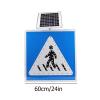 Solar-Powered Led Pedestrian Crossing Warning Signs, Traffic Safety Crosswalk Sign, High Brightness, Waterproof IP65 for Road, School Zone, Engineer Grade Reflective 24IN, Aluminum view 2