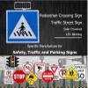 Solar-Powered Led Pedestrian Crossing Warning Signs, Traffic Safety Crosswalk Sign, High Brightness, Waterproof IP65 for Road, School Zone, Engineer Grade Reflective 24IN, Aluminum view 3