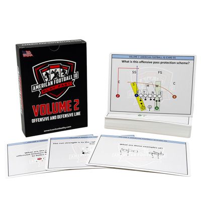 American Football IQ American Football Training Flashcards  Volume 2: Offensive & Defensive Line | Blocking Schemes, Protections, Fronts & Gap Responsibility | Coaching, Player & Fan Study Tool