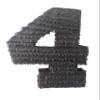 Black Number 4 Piata, 24 Inches Tall, Fringe Paper, Birthday Party Supplies view 1