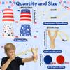 TICIAGA American Flag Stacking Cups Game Set with Toss Sling Shot 250th Anniversary Party Favor, 4th of July USA Party Toss Game, Red Blue Memorial Day Accessory 2 Slingshot 24 Cup 50 Pellet & 2 Band view 2