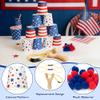 TICIAGA American Flag Stacking Cups Game Set with Toss Sling Shot 250th Anniversary Party Favor, 4th of July USA Party Toss Game, Red Blue Memorial Day Accessory 2 Slingshot 24 Cup 50 Pellet & 2 Band view 3