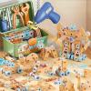 Exrroh Kids Tool Set with Drill, 144PCS STEM Montessori Toys for 3-5 Years Old Boy Girl, Toddler Tool Kits with Toolbox, Pretend Play Kid Toy, Educational Construction Toy, Birthday Gift for Kids view 1