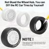 1/14 RC Car On-Road Drift Tires, daitoku 12mm Hex RC Racing Tires for Tamiya M08/05/06 MF-01X - Style F (White) view 2