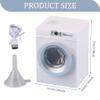 1:12 Scale Mini Washer Machine, Rechargeable Mini Washer with Openable Lid & Drain Pipe, Realistic Dollhouse Furniture for Micro Landscape Decoration view 2