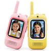 Seaonar Video Walkie Talkies for Kids - 2 Pack Long Range Walkie Talkie Rechargeable Video Intercom 2 Way Radio for Age 3-12 Boys Girls for Indoor Outdoor Camping (Pink&Yellow) view 1