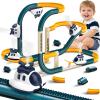 Infowush Electric Race Track Car Toy, DIY Flexible Steam Aircraft Track for Toddlers with Smokes & Lights, Kids Train Set Toys for 3 4 5 6 7 8 Year Old Boys Girls Christmas Birthday Party Gift, Large view 1