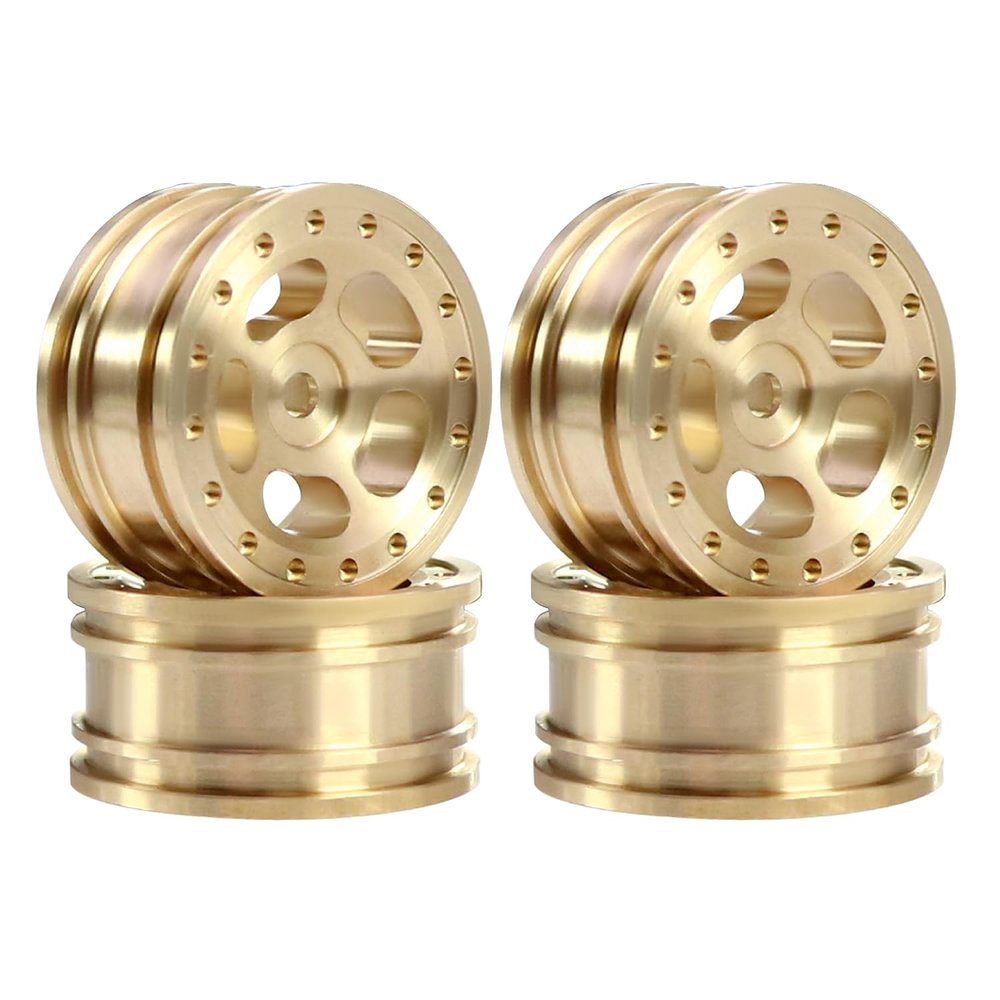 28g Brass 0.7'' Wheel Rim Hub for AXIAL SCX30 Ford Bronco 4X4 SCX30 Jeep Wrangler JLU 4X4 RC Crawler Car Upgrade Parts(A)