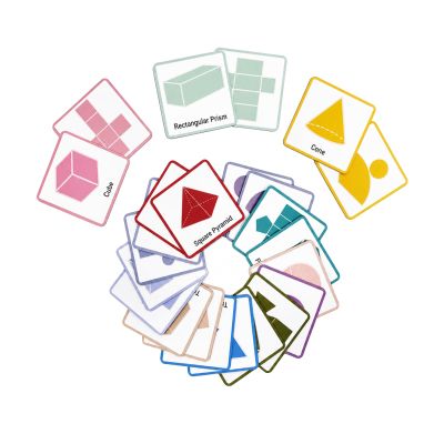 Jianwen Magnetic 3D Shapes Flash Cards, Geometry Math Manipulatives