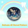 Tooth Fairy Coins for Girls, Lucky Coin Gift for Children with Tooth Loss, Blue Enamel Toothfairy Gifts for Kids(Silver Rim) view 2