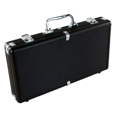 Poker Case 300 Piece Capacity Matte Black Aluminum Carry Box, Secure Chip Storage Organizer, Protective Lockable Holder | Stylish Transport Solution for Card Night Collectors Accessoire