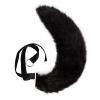 Flexible Furry Fox Cat Dog Wolf Tail Costume Accessory,Halloween Plush Fursuit Animal Theme Fox Tails Outfit Props (Black) view 1