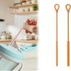 2 Pcs Silicone Straw Cleaner Brushes - Reusable, Long Handle 6mm & 9mm Sizes for Narrow/Wide Straws, Water Bottles & Tumblers (Orange) view 2
