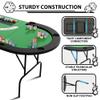 GAOMON Oval Poker Table for 10 Players, Foldable Casino Gaming Table with Collapsible Legs, Plastic Cup Holders & Water-Resistant Cushioned Rail, Texas Holdem Blackjack Card Table - Green view 4