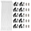 30Pcs 304 Stainless Steel 0.047"x10.24" Z Pushrods and Nylon Lock on Control Horns 0.79"x0.43" and Push Rods Connector Linkage Stopper Dia 0.05" for RC Airplane Model Aircraft DIY Parts view 1