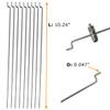 30Pcs 304 Stainless Steel 0.047"x10.24" Z Pushrods and Nylon Lock on Control Horns 0.79"x0.43" and Push Rods Connector Linkage Stopper Dia 0.05" for RC Airplane Model Aircraft DIY Parts view 2