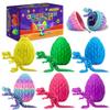 BOYLOVE 6Pcs Prefilled Easter Eggs with 3D Printed Dinosaur Toys, 3D Printed Dragon Animals, Cool T-Rex Fidget Toys for Easter Basket Stuffers, Birthday Party Favors & Kids Gifts view 1