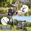 INFANS Wagon Stroller for 2 Kids, Foldable Wagon Cart with Adjustable Handle Pull Bar, Removable Canopy, Footwell, Snack Tray, Harnesses for Infants Toddlers 6-36 Months (Grey) view 2