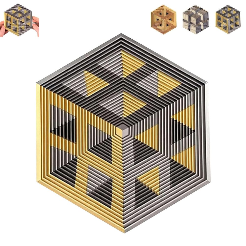 2026 Premium Hexagon Twist Illusion, 3D Printed Hexagonal Fractal Fidget Gadget, The Twist Illusion Sensory Gadget, Stress Relief Pocket Toy, Office Desks As A Stress-Relief Gifts (01#)