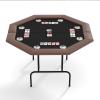 GAOMON Octagon Poker Table for 8 Players, Casino Style Folding Table with Collapsible Legs, Stainless Steel Cup Holders, Texas Holdem & Blackjack Card Game Table for Home Parties view 1