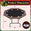 GAOMON Octagon Poker Table for 8 Players, Casino Style Folding Table with Collapsible Legs, Stainless Steel Cup Holders, Texas Holdem & Blackjack Card Game Table for Home Parties view 2