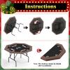 GAOMON Octagon Poker Table for 8 Players, Casino Style Folding Table with Collapsible Legs, Stainless Steel Cup Holders, Texas Holdem & Blackjack Card Game Table for Home Parties view 4