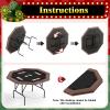 GAOMON Octagon Poker Table for 8 Players, Casino Style Folding Table with Collapsible Legs, Plastic Cup Holders, Texas Holdem & Blackjack Card Game Table for Home Parties view 3