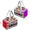 Partreko Carrying Case Compatible with Tonies Box with Audio Position, Travel Storage Bag for Tonies Figures with 24 Elastic Strap, Soft Felt Organizer Case for Toniebox Accessories Gray Red&Purple view 1
