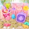 CatchCute Unicorn Collapsible Beach Toys,Sand Toys Set with Animal Foldable Buckets,Shovels,Sifter,Sand Molds,Castle Building Kit & Mesh Storage Bag,Beach Travel Essentials for Kids Toddlers view 2