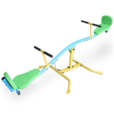 360 Degree Rotation Outdoor Kids Spinning Seesaw with Backrest for Age 3-8, Spin Teeter Totter Outdoor Playground Equipment Swivel Teeter Totter for Backyard (Spin Teeter Totter with Backreset)