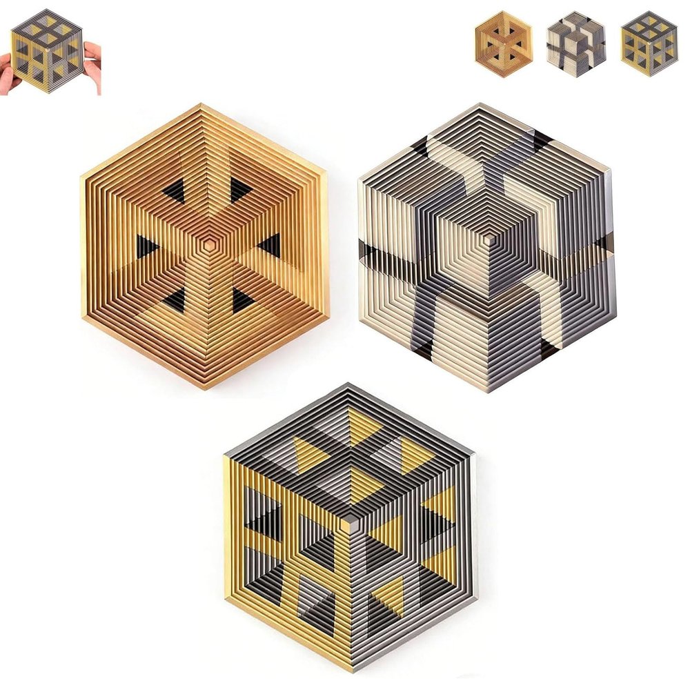 2026 Premium Hexagon Twist Illusion, 3D Printed Hexagonal Fractal Fidget Gadget, The Twist Illusion Sensory Gadget, Stress Relief Pocket Toy, Office Desks As A Stress-Relief Gifts (3Pcs)