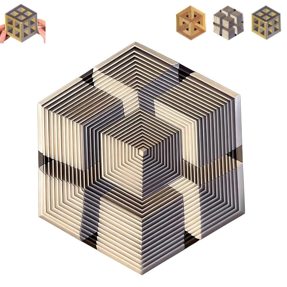2026 Premium Hexagon Twist Illusion, 3D Printed Hexagonal Fractal Fidget Gadget, The Twist Illusion Sensory Gadget, Stress Relief Pocket Toy, Office Desks As A Stress-Relief Gifts (03#)