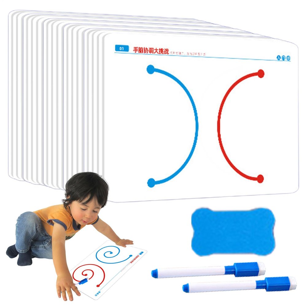 10-Pieces Left & Right Brain Development Card for Parent-Child Interaction, Bra-in Training Ca-rd Game,20 Brain Training Card Game, Enhances Fine Motor Skills & Bilateral Bra-in Growth C-