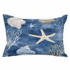 Toddler Pillow Covers 16x24 Inch, Navy Blue Coastal Decorative Pillowcase with Zipper, Microfiber Pillow Protector, Nautical Beach Starfish Coral Summer Breathable Throw Pillowcases for Sofa Bed view 2