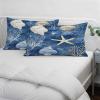Toddler Pillow Covers 16x24 Inch, Navy Blue Coastal Decorative Pillowcase with Zipper, Microfiber Pillow Protector, Nautical Beach Starfish Coral Summer Breathable Throw Pillowcases for Sofa Bed view 4