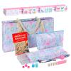 2026 American Mahjong Set Complete with Blue Carrying Bag, 160 Pink Cute Mahjong Tiles, 4 All-in-One Transparent Mahjong Racks with Pushers, Majiang Tile Set view 1