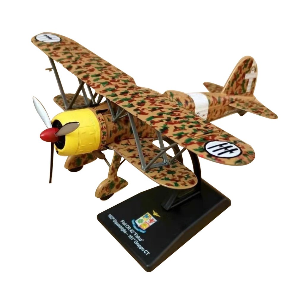 ZEZEFUFU 1:72 Alloy WWII Italian CR.42 Falco Biplane Fighter Model Aviation Science Exhibition Model