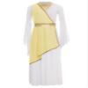 QinCiao Kids Girls Halloween Greek Toga Dress Long Sleeve Maxi Gown Princess Costume Yellow 6 Years view 2