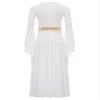 QinCiao Kids Girls Halloween Greek Toga Dress Long Sleeve Maxi Gown Princess Costume Yellow 6 Years view 3