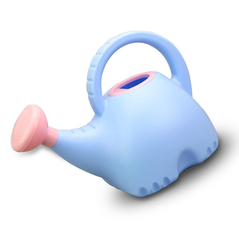 Yechiry Children Watering Can, Elephant Shape Cute Plastic Watering Kettle 1.5L, with Smooth Fine Appearance, for Kids Gardening Toy (Blue)
