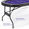 LHKQMYT 8 Player Poker Table Foldable, Texas Holdem Casino Table with Padded Rails & Cup Holders, Portable Folding Game Table for Home or Game Room, 71 Inch (Purple) view 2