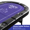 LHKQMYT 8 Player Poker Table Foldable, Texas Holdem Casino Table with Padded Rails & Cup Holders, Portable Folding Game Table for Home or Game Room, 71 Inch (Purple) view 3