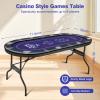 LHKQMYT 8 Player Poker Table Foldable, Texas Holdem Casino Table with Padded Rails & Cup Holders, Portable Folding Game Table for Home or Game Room, 71 Inch (Purple) view 4