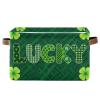 Aslsiy Storage Basket St Patrick's Day Luck Four-leaf Clover (14) Nursery Bins Baby Canvas Box Clothes Shelf Basket Laundry Hampers 1 Pcs view 1