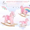 Classic Wooden Rocking Horse Toy with Plush Body and Realistic Sound Effects for Indoor Play and Decorative Display view 3