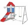 Backyard Discovery Buckley Hill Cedar Swing Set with Wave Slide, Play Deck, Rock Wall Ladder, Belt Swings, Chalkboard, Canopy Roof, Outdoor Playset view 1